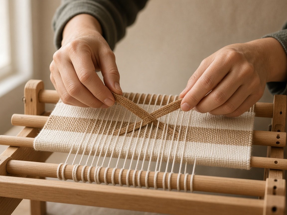 Hands working cloth